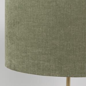 Lampa stołowa mosiądz klosz zielony 35cm - Kaso Oswietlenie wewnetrzne
