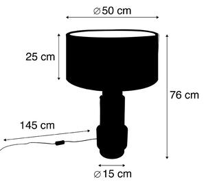 Lampa stołowa art deco brąz klosz welurowy czarny 50cm - Bruut Oswietlenie wewnetrzne