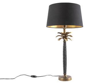 Lampa stołowa Art Deco brąz z czarnym kloszem 35 cm - Areka Oswietlenie wewnetrzne