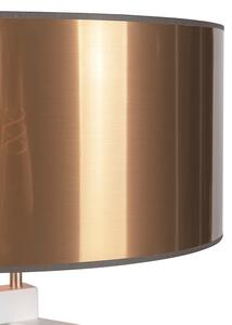 Lampa podłogowa trójnóg biała klosz miedź 50cm - Puros Oswietlenie wewnetrzne