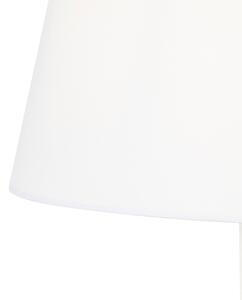 Klasyczna lampa podłogowa stal regulowane ramię klosz biały - Ladas Oswietlenie wewnetrzne