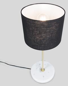 Lampa stołowa mosiądz klosz czarny 20cm - Kaso Oswietlenie wewnetrzne