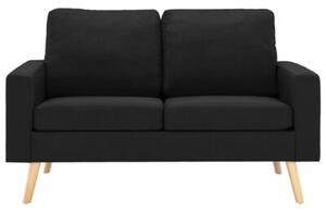 Sofa, 2-osobowa czarna, tapicerowana tkaninÄ