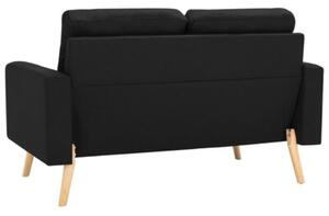 Sofa, 2-osobowa czarna, tapicerowana tkaninÄ