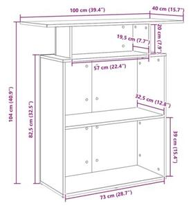 Biurko recepcyjne czarne 100x40x104 cm drewno konstrukcyjne