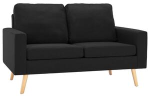 Sofa, 2-osobowa czarna, tapicerowana tkaninÄ