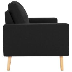 Sofa, 2-osobowa czarna, tapicerowana tkaninÄ