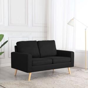 Sofa, 2-osobowa czarna, tapicerowana tkaninÄ