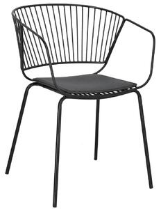 Czarne krzesło metalowe z poduszką na siedzisku Golig