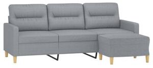 Sofa 3-osobowa z podnÃ³Å¼kiem, jasnoszara, 180 cm, tkaninÄ