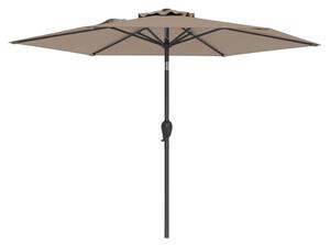 Parasol ogrodowy 230 cm z oświetleniem LED i korbką brązowy