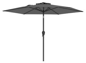 Parasol ogrodowy 230 cm z oświetleniem LED i korbką szary