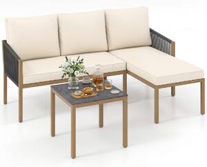 Zestaw mebli ogrodowych - sofa, leżak i stolik kawowy