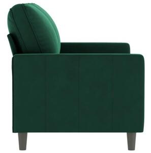 Sofa 2-osobowa, ciemnozielona, 120 cm, tapicerowana aksamitem