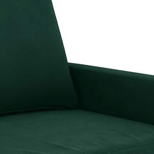 Sofa 2-osobowa, ciemnozielona, 120 cm, tapicerowana aksamitem