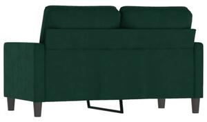 Sofa 2-osobowa, ciemnozielona, 120 cm, tapicerowana aksamitem