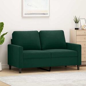 Sofa 2-osobowa, ciemnozielona, 120 cm, tapicerowana aksamitem