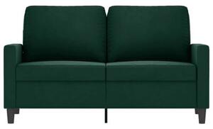 Sofa 2-osobowa, ciemnozielona, 120 cm, tapicerowana aksamitem