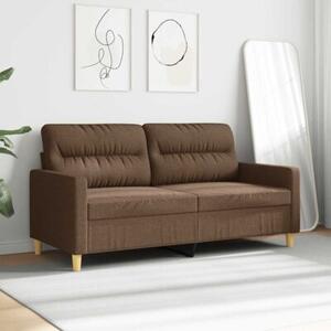 Sofa 2-osobowa, brÄ zowa, 140 cm, tapicerowana tkaninÄ