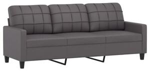 Sofa 3-osobowa z podnÃ³Å¼kiem, szary, 180 cm, sztuczna skÃ³ra