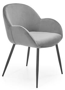 Szare krzesło tapicerowane welurem - Eprox