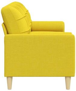 Sofa 3-osobowa z poduszkami, jasnoÅ¼Ã³Åta, 210 cm, obita tkaninÄ
