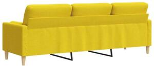 Sofa 3-osobowa z poduszkami, jasnoÅ¼Ã³Åta, 210 cm, obita tkaninÄ