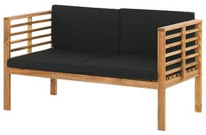 Zestaw ogrodowy 4-osobowy 2 krzesła 1 sofa stół jasne drewno akacjowe Pacific Beliani