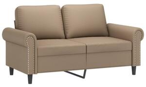 Sofa 2-osobowa z poduszkami, cappuccino, sztuczna skÃ³ra
