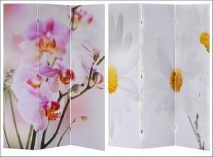 Rokładany parawan z nadrukiem kwiatowym - Defri 3X 160 x 170 cm