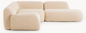 Narożna sofa modułowa Bouclé z szezlongiem Wolke (4-osobowa)