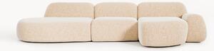 Narożna sofa modułowa Bouclé z szezlongiem Wolke (4-osobowa)