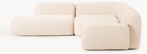 Narożna sofa modułowa Bouclé z szezlongiem Wolke (4-osobowa)
