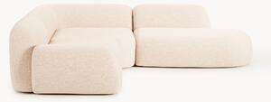 Narożna sofa modułowa Bouclé z szezlongiem Wolke (4-osobowa)