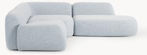 Narożna sofa modułowa Bouclé z szezlongiem Wolke (4-osobowa)