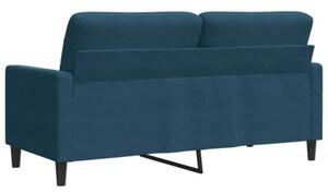 Sofa 2-osobowa, niebieski, 140 cm, tapicerowana aksamitem