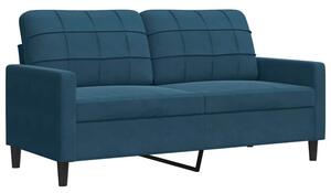 Sofa 2-osobowa, niebieski, 140 cm, tapicerowana aksamitem