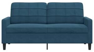 Sofa 2-osobowa, niebieski, 140 cm, tapicerowana aksamitem