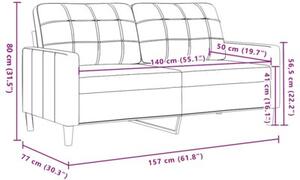 Sofa 2-osobowa, kremowy, 140 cm, tapicerowana aksamitem