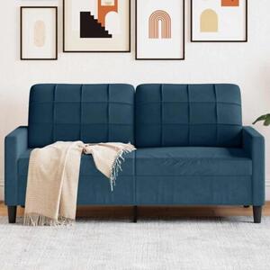 Sofa 2-osobowa, niebieski, 140 cm, tapicerowana aksamitem