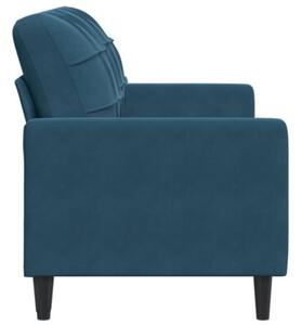 Sofa 2-osobowa, niebieski, 140 cm, tapicerowana aksamitem
