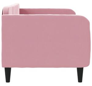 Sofa z funkcją spania, różowa, 80x200 cm, obita aksamitem