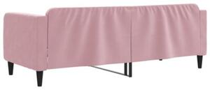 Sofa z funkcją spania, różowa, 80x200 cm, obita aksamitem