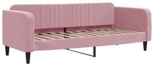 Sofa z funkcją spania, różowa, 80x200 cm, obita aksamitem