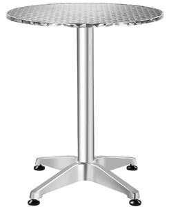 Tectake aluminiowy stolik barowy ø60cm składany z regulacją wysokości - 6,5 cm