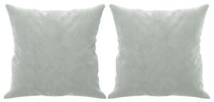 Sofa 2-osobowa z poduszkami, jasnoszara, 140 cm, aksamit