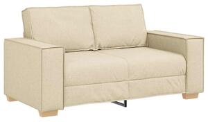 Sofa 2-osobowa kremowa 160x78x84 cm tkanina