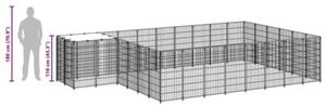 Kojec dla psa, srebrny, 15,73 m², stalowy