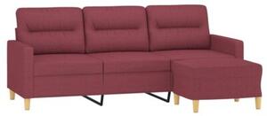 Sofa 3-osobowa z podnÃ³Å¼kiem winna czerwieÅ 180 cm, tkaninÄ