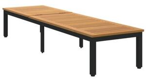 Leżak czarny 200 x 55 x 35 cm lite drewno akacji